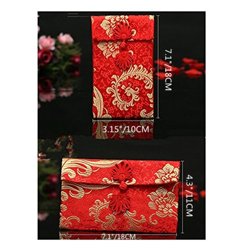 Lilith li أظرف هدايا الحرير الأحمر لعيد العناصر الصينية ليليث 2PCS/مجموعة (HF2G) - Image 4